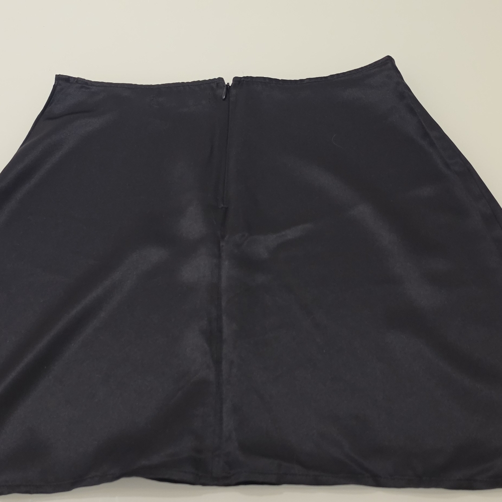 Reformation Benson Black Silk A-Line Mini Skirt - Picture 5 of 6